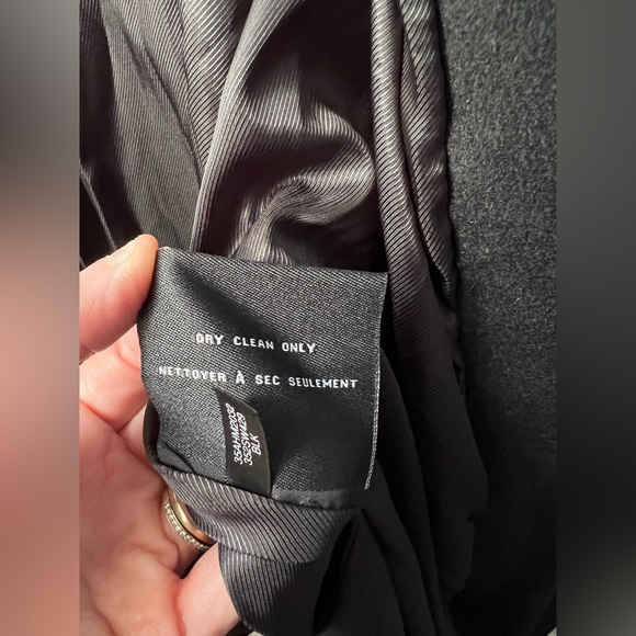 New Cole Haan Women's Slick Wool Belted Coat In Black Size 14 - Picture 12 of 12